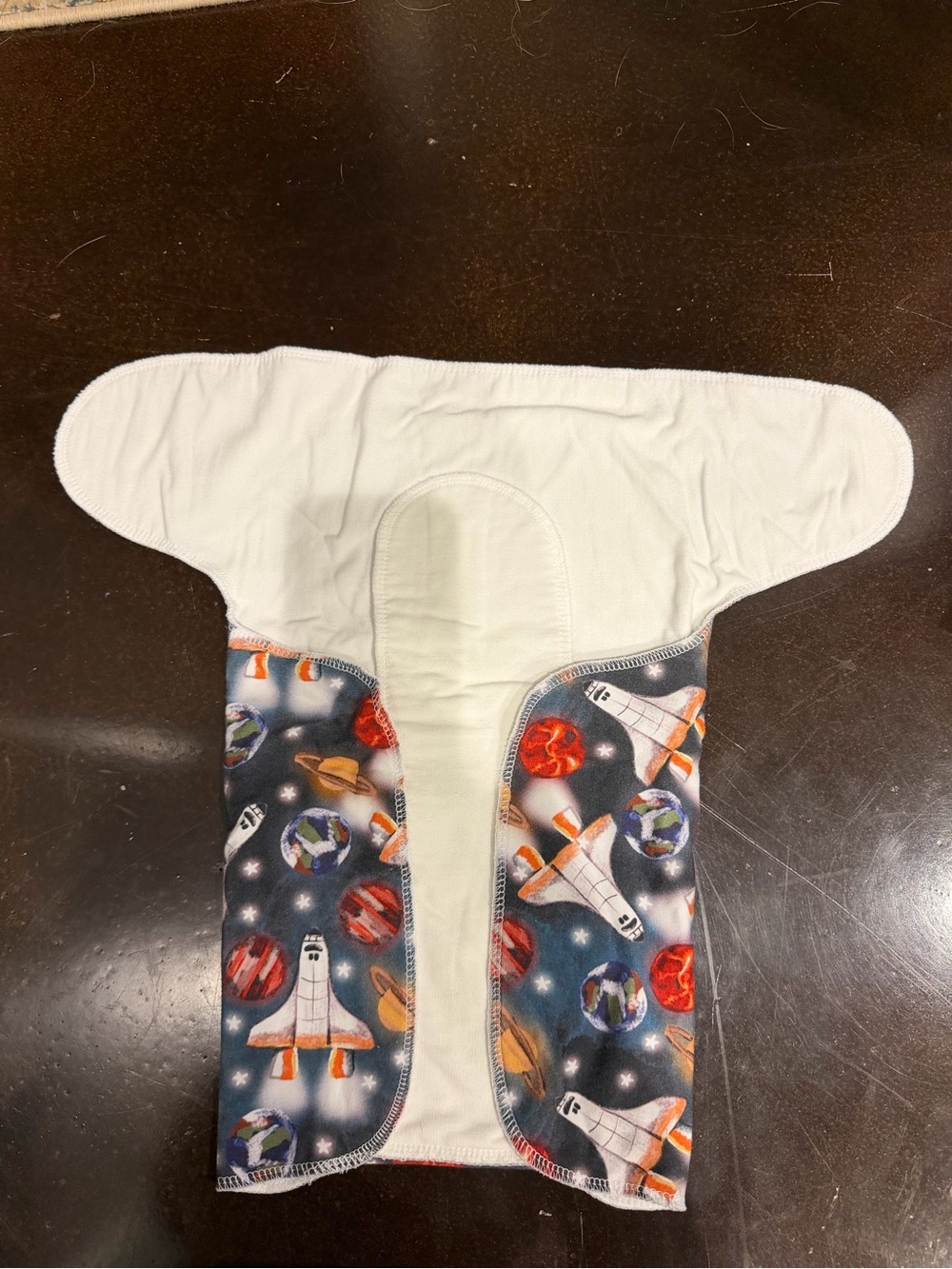 Two Little Plines Stretchy Preflat cloth diaper- Space print - Picture 2 of 4